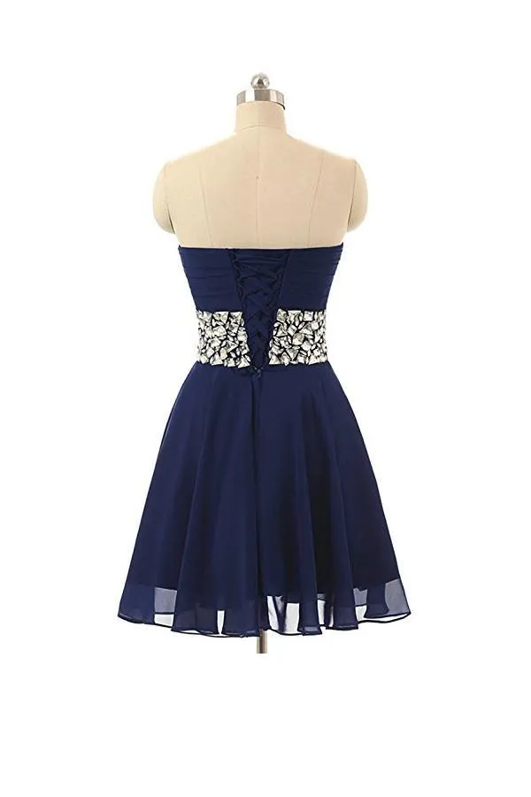 Swetheart Short Chiffon Crystal Homecoming Dresses Party Dresses PG078