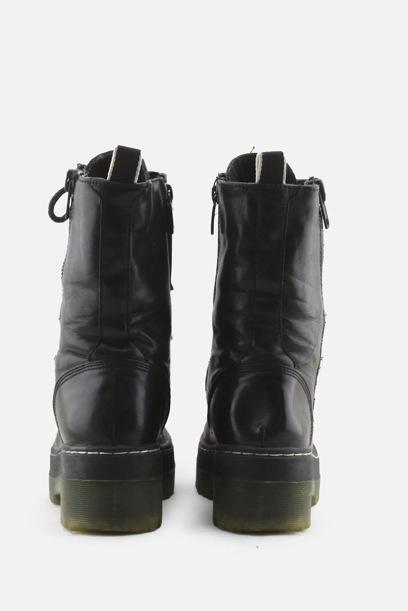 Tamaris Zipper Laces Combat Boots | 100% Authentic Leather