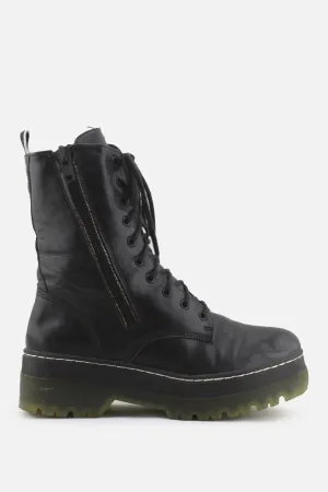 Tamaris Zipper Laces Combat Boots | 100% Authentic Leather