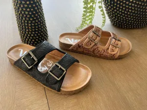 The Berry Leather Sandal (Two Colors)