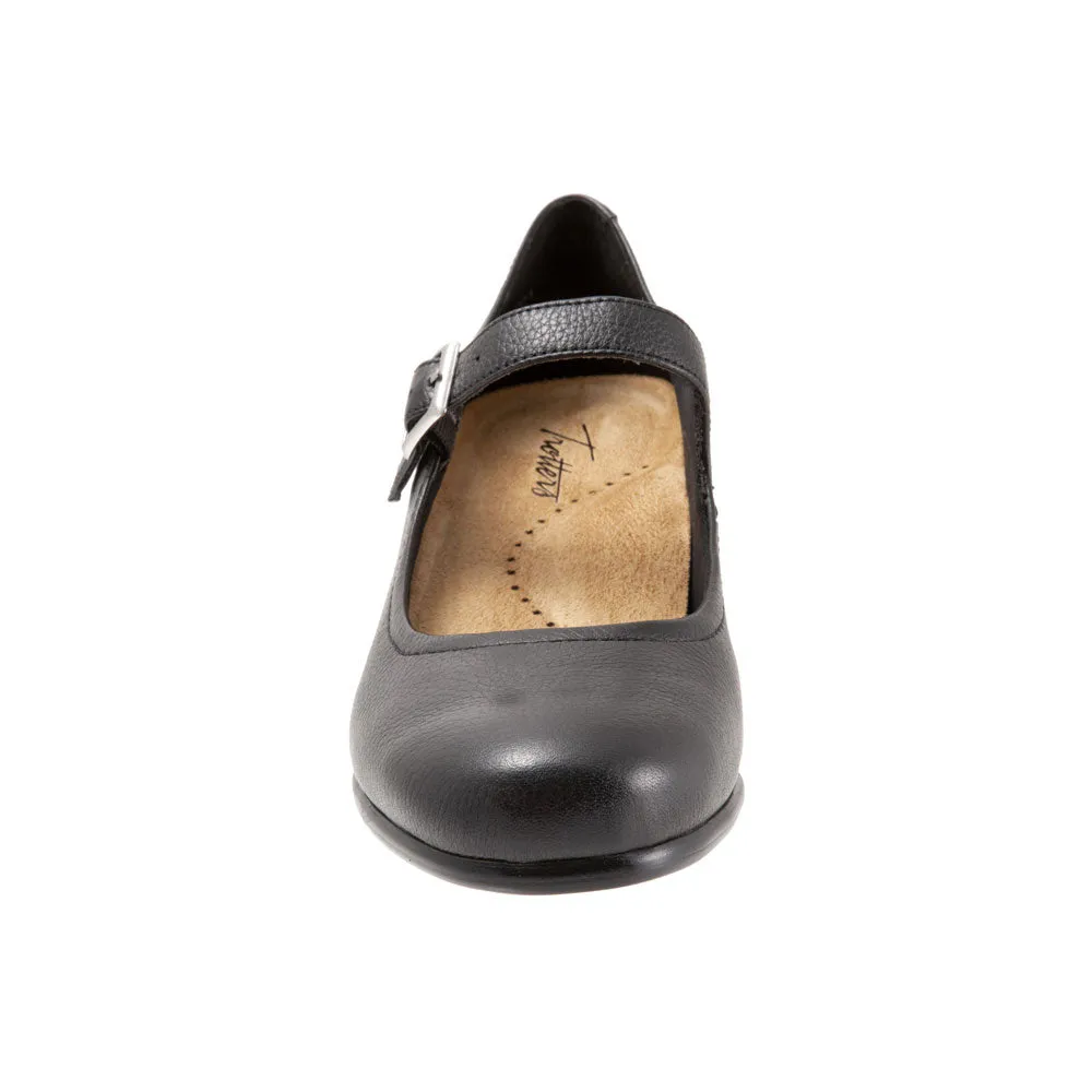 Trotters Willow Black Leather Wedge Shoe (Women's)