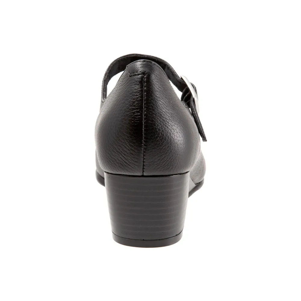 Trotters Willow Black Leather Wedge Shoe (Women's)