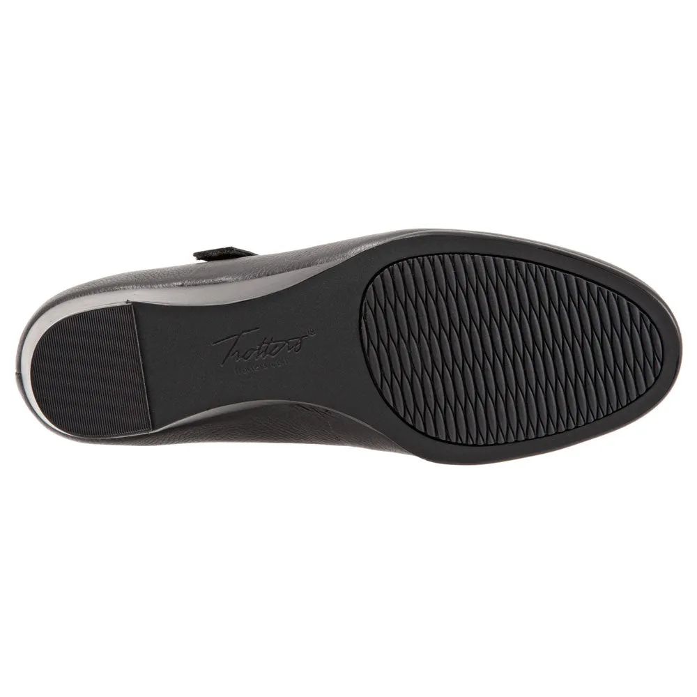 Trotters Willow Black Leather Wedge Shoe (Women's)