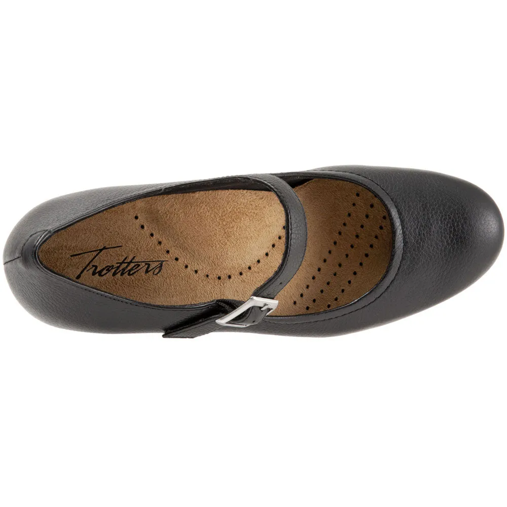 Trotters Willow Black Leather Wedge Shoe (Women's)
