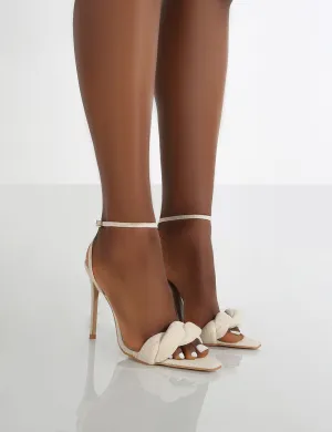 Tutu Linen Braided Strap Stiletto Heels