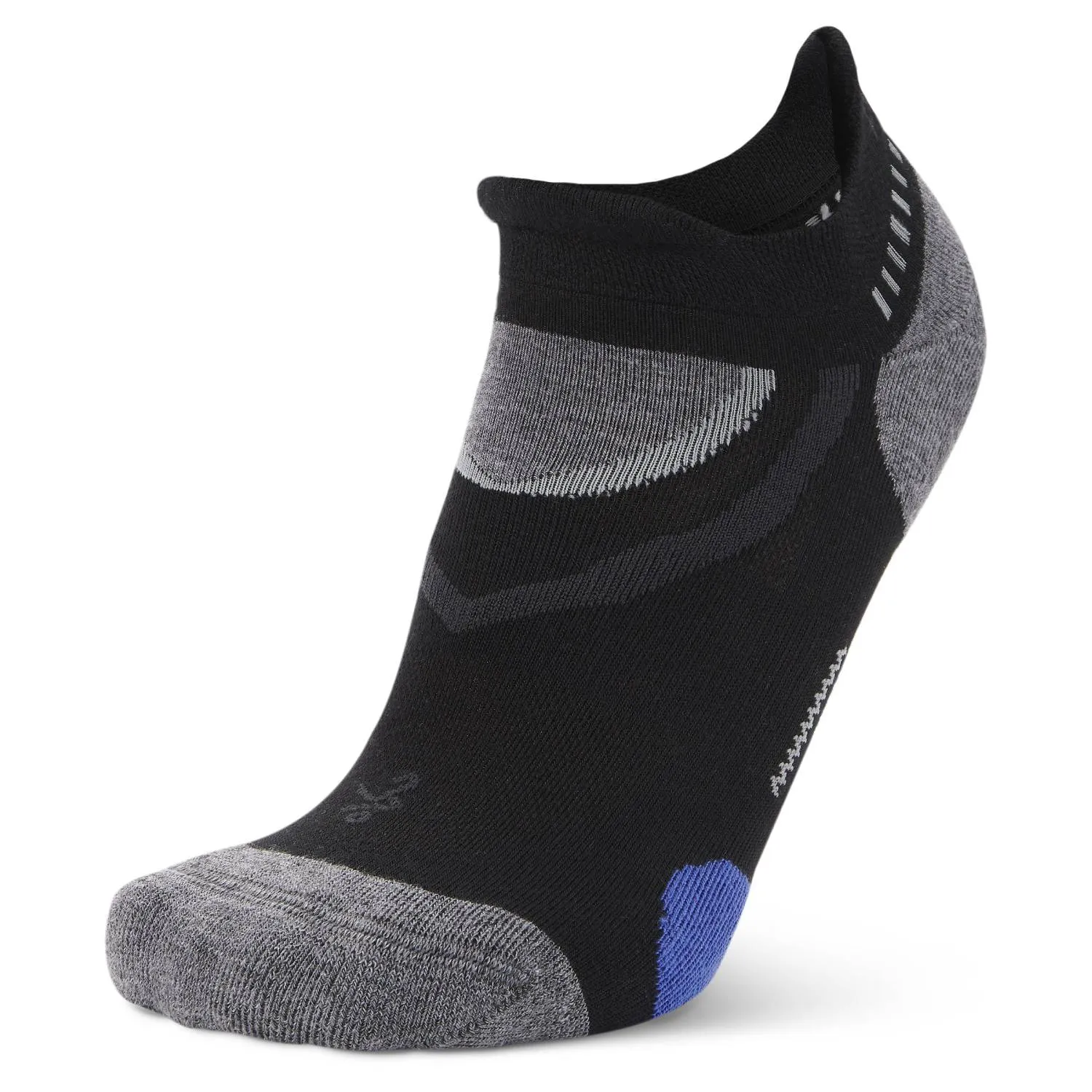 UltraGlide Running Socks, Black/Grey