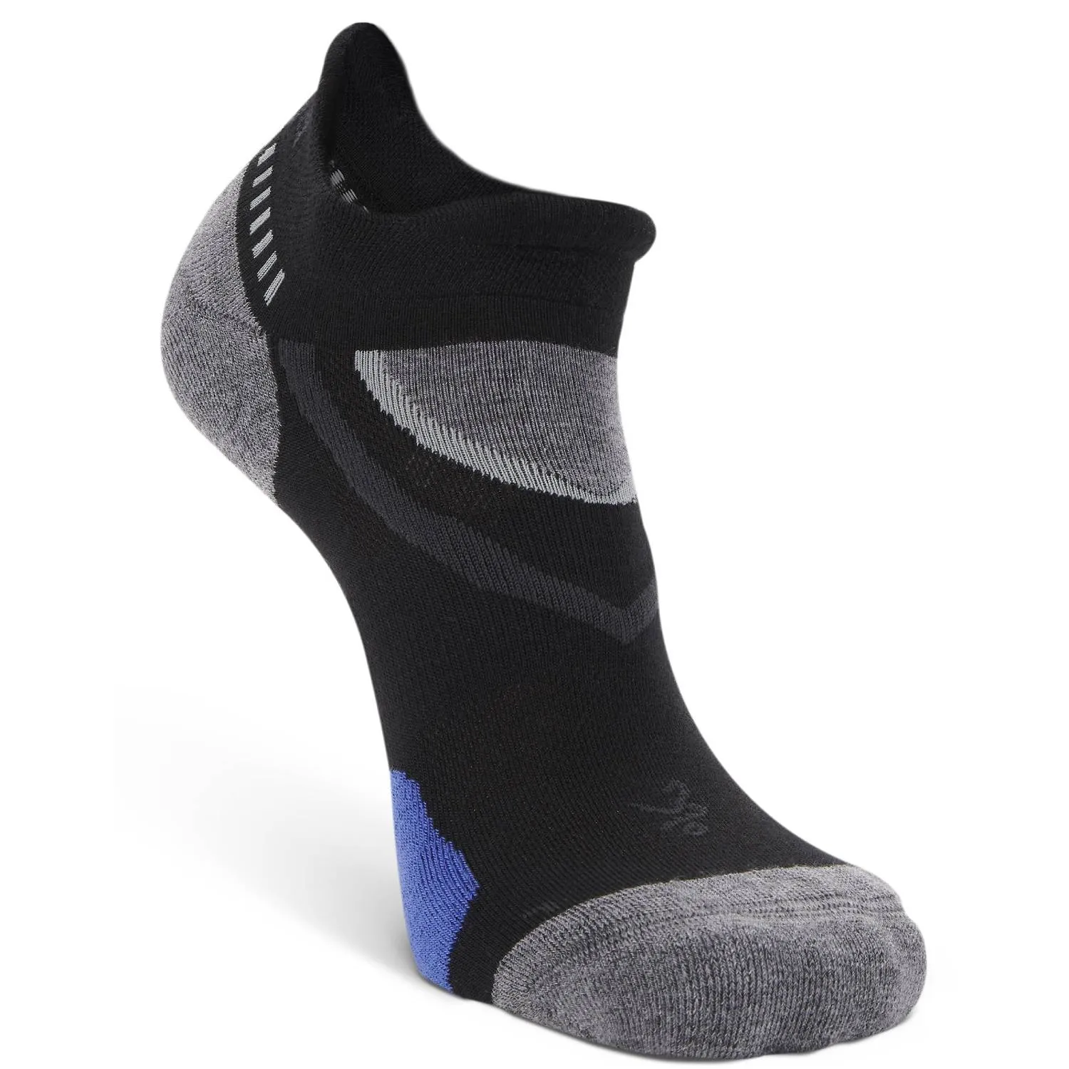 UltraGlide Running Socks, Black/Grey