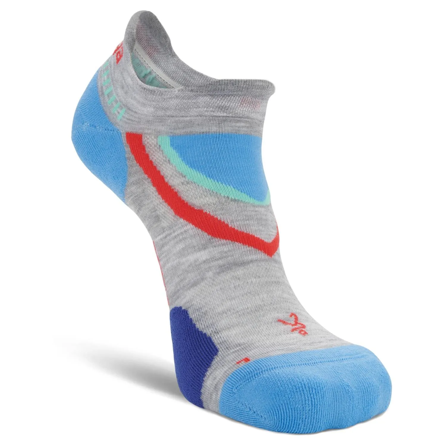 UltraGlide Running Socks, Mid Grey/Ethereal Blue