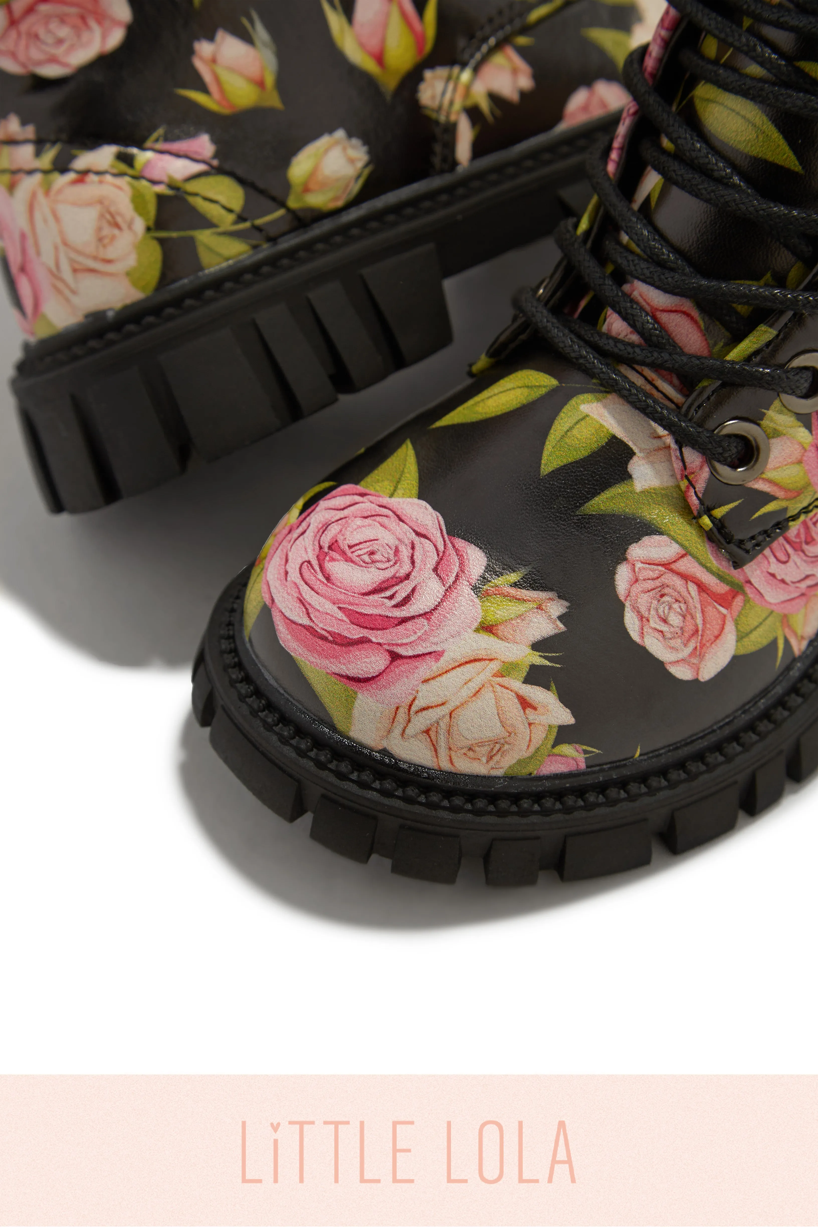 Valentina Lace Up Boots - Floral