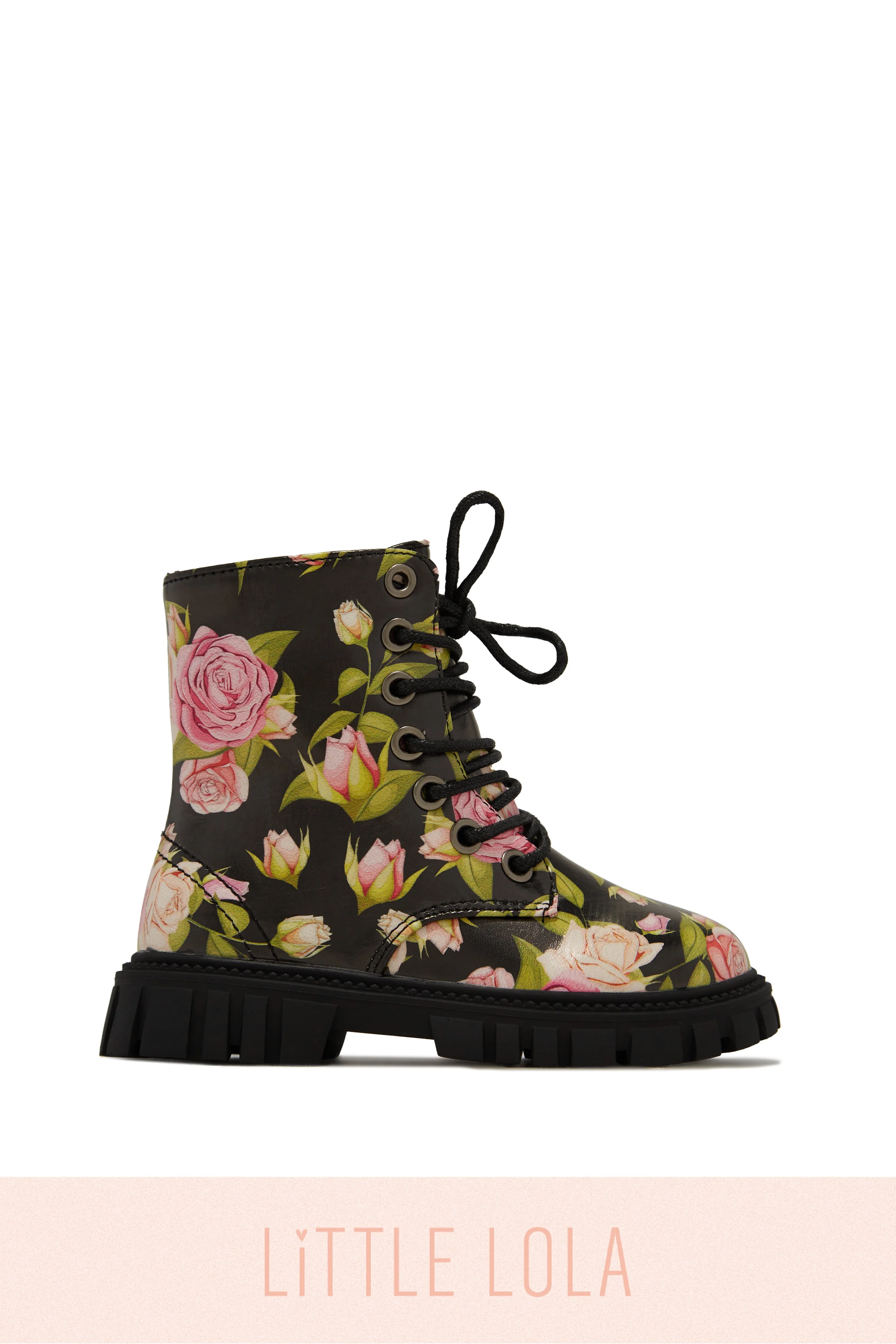 Valentina Lace Up Boots - Floral