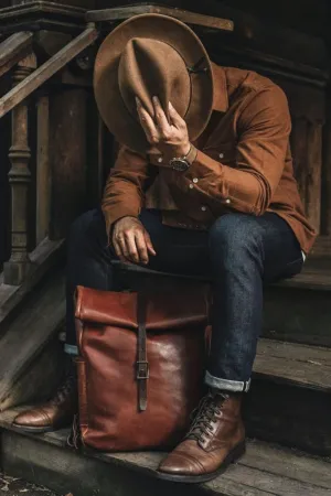 Vintage Leather Rucksack Backpack