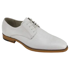 White lace-up men's dress shoes Italian style genuine leather