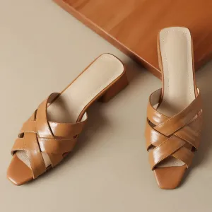 Women's Casual Shoes  - Leather Mules Sandals - TSS409