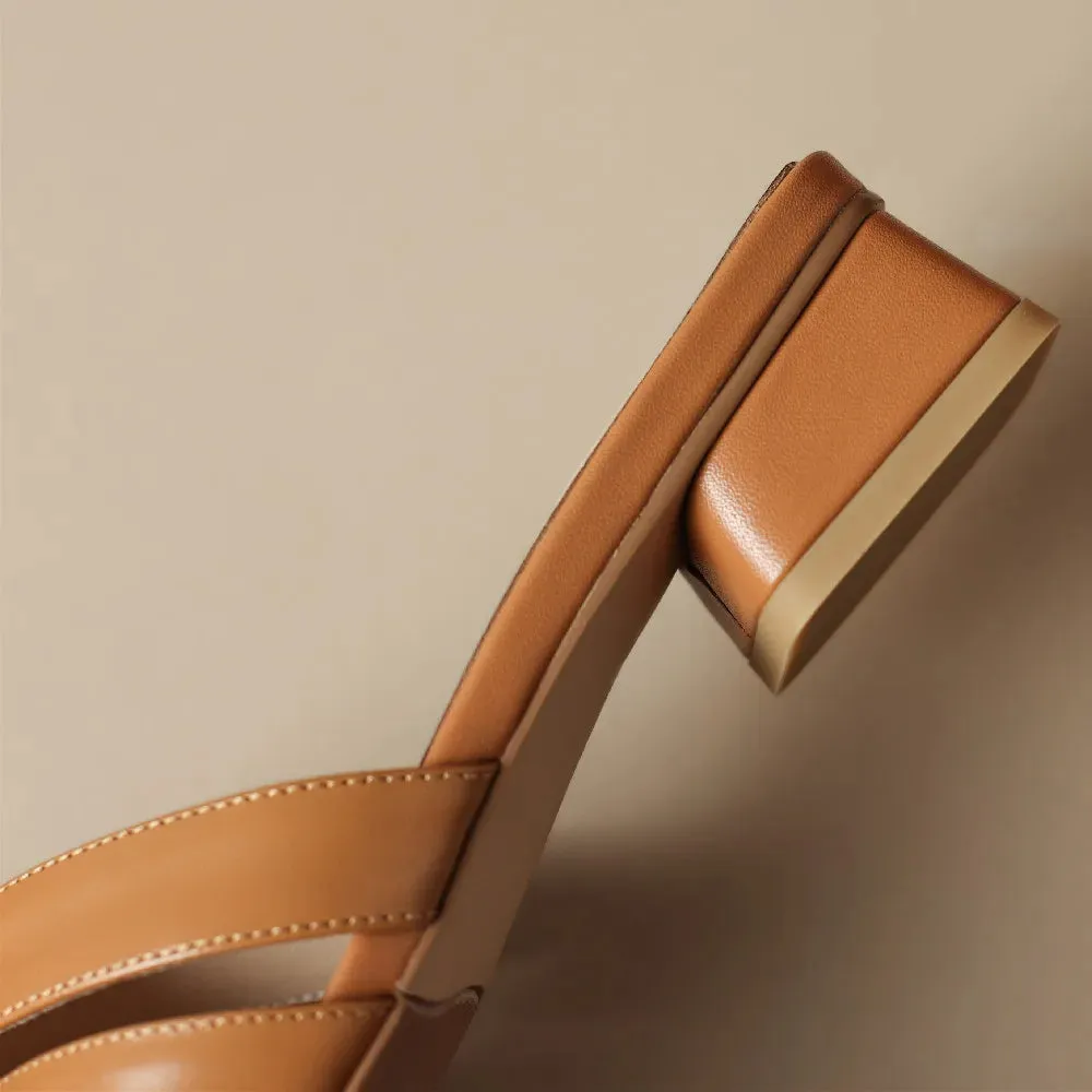 Women's Casual Shoes  - Leather Mules Sandals - TSS409