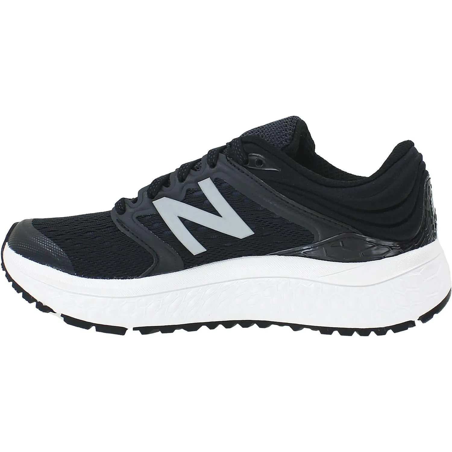 Women's New Balance W1080BW8 Fresh Foam Running Shoes Black/White Mesh