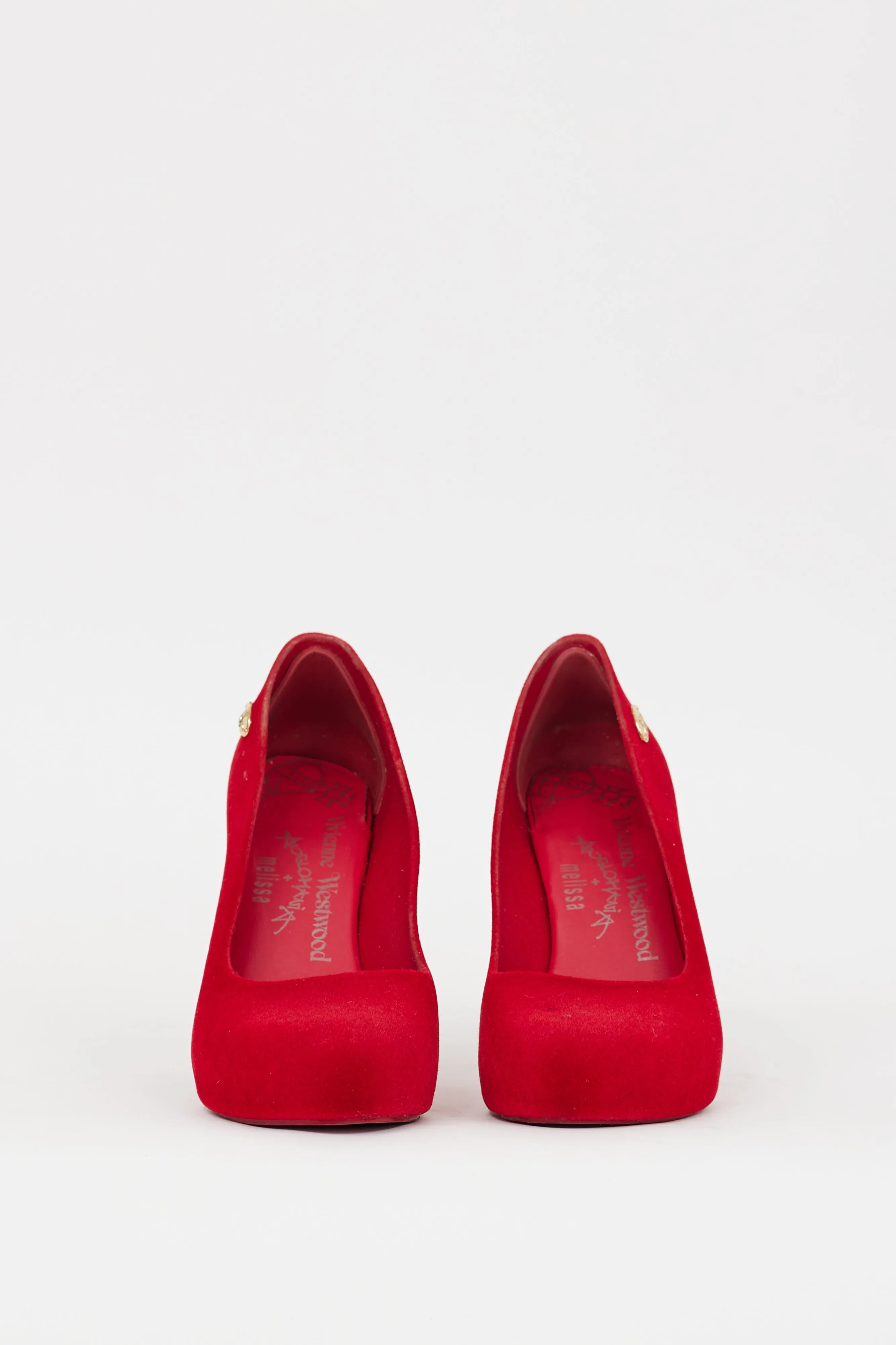X Melissa Red Velvet Covered Heel